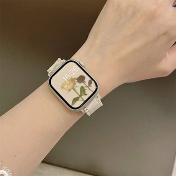 Κορεατική χαριτωμένη λεπτή κορδέλα για Apple Watch 49 38/40/41mm 45 44 42 Γυναικείο ελαστικό λουράκι για iWatch Series 8 7 SE 6 5 4 3 2