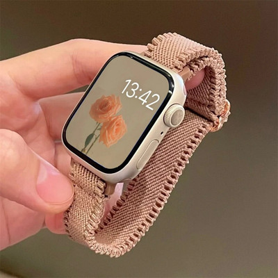 Κορεατική χαριτωμένη λεπτή κορδέλα για Apple Watch 49 38/40/41mm 45 44 42 Γυναικείο ελαστικό λουράκι για iWatch Series 8 7 SE 6 5 4 3 2