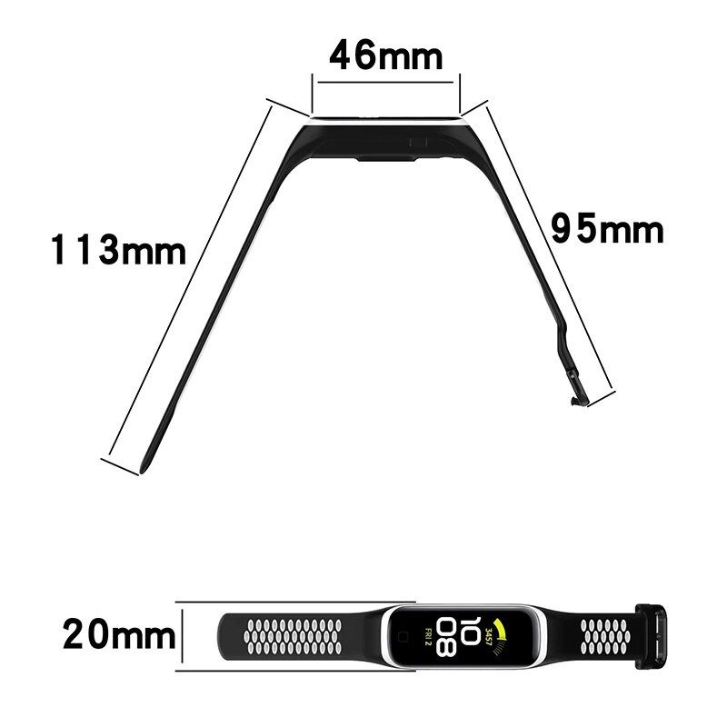 Silikoonrihm Samsung Galaxy Fit 2 SM-R220 rihmaga käevõru asendusrandme jaoks Galaxy Fit 2 kella Correa pehmete tarvikute jaoks