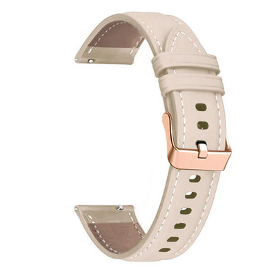 Curea de ceas inteligentă din piele cu cataramă din aur roz de 18 mm pentru brățară Garmin Vivoactive 4S 3S/Venu 2S/Rey/Forerunner 265S 255S