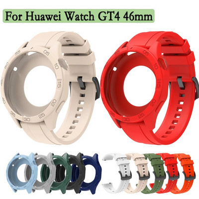 За Huawei Watch GT 4 46 мм висококачествена силиконова каишка, съвместима с смарт каишка за часовник със супер лек калъф за часовник