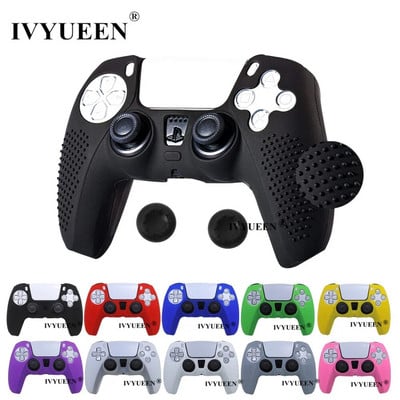 IVYUEEN Protuklizna silikonska navlaka za Sony PlayStation Dualshock 5 PS5 Controller Case Thumb Stick Grip Cap za DualSense