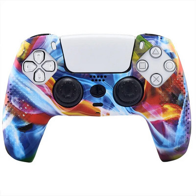 Αντιολισθητική θήκη με κάλυμμα σιλικόνης από καουτσούκ για εκτύπωση με νερό STUDDED για χειριστήριο Sony PS5 Dualsense με PRO Thumb Grips x2