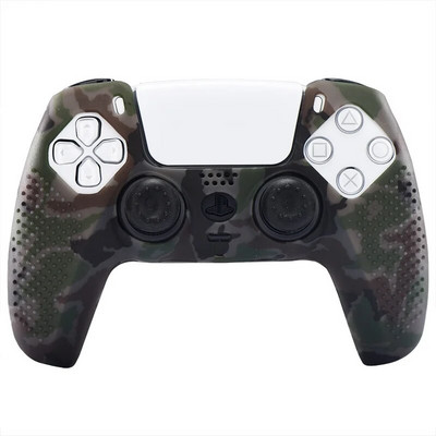Αντιολισθητική θήκη με κάλυμμα σιλικόνης από καουτσούκ για εκτύπωση με νερό STUDDED για χειριστήριο Sony PS5 Dualsense με PRO Thumb Grips x2