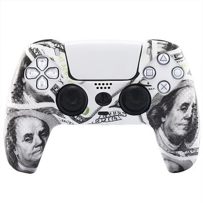 Αντιολισθητική θήκη με κάλυμμα σιλικόνης από καουτσούκ για εκτύπωση με νερό STUDDED για χειριστήριο Sony PS5 Dualsense με PRO Thumb Grips x2