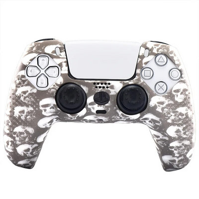 Αντιολισθητική θήκη με κάλυμμα σιλικόνης από καουτσούκ για εκτύπωση με νερό STUDDED για χειριστήριο Sony PS5 Dualsense με PRO Thumb Grips x2