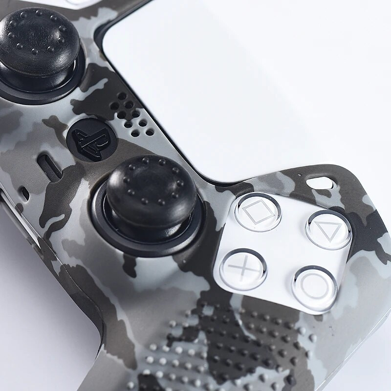 Αντιολισθητική θήκη με κάλυμμα σιλικόνης από καουτσούκ για εκτύπωση με νερό STUDDED για χειριστήριο Sony PS5 Dualsense με PRO Thumb Grips x2