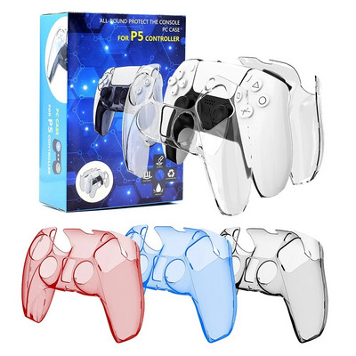 Прозрачен твърд калъф Защитен капак за PS5 DualSense Skin Shell Ultra Slim Transparent PC Cover за Sony PlayStation 5 Controller