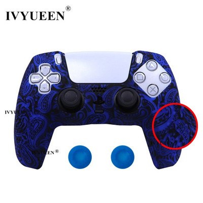 IVYUEEN pretslīdes ūdens pārneses drukāšanas aizsargapvalks PlayStation 5 PS5 kontroliera silikona vāciņam Dualsense roktura vāciņiem