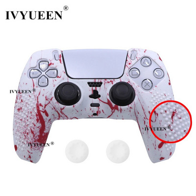 IVYUEEN pretslīdes ūdens pārneses drukāšanas aizsargapvalks PlayStation 5 PS5 kontroliera silikona vāciņam Dualsense roktura vāciņiem