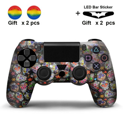 Κατάλληλο για PS4 Water Transfer Gamepad Προστατευτικό κάλυμμα σιλικόνης Αντιολισθητικό και αντικρουόμενο, με αυτοκόλλητα Joystick Cap