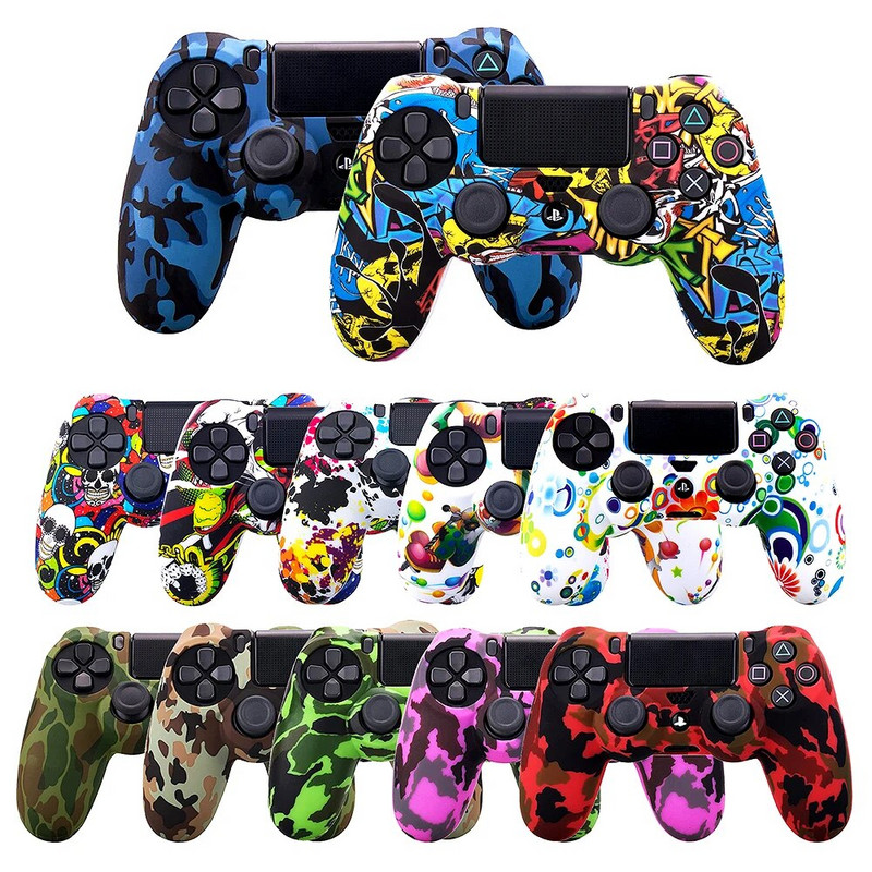Silikonska gumena maska za SONY Playstation 4 PS4 Controller Protection Skin za PS4 Pro Slim Gamepad Controle Thumb Grips