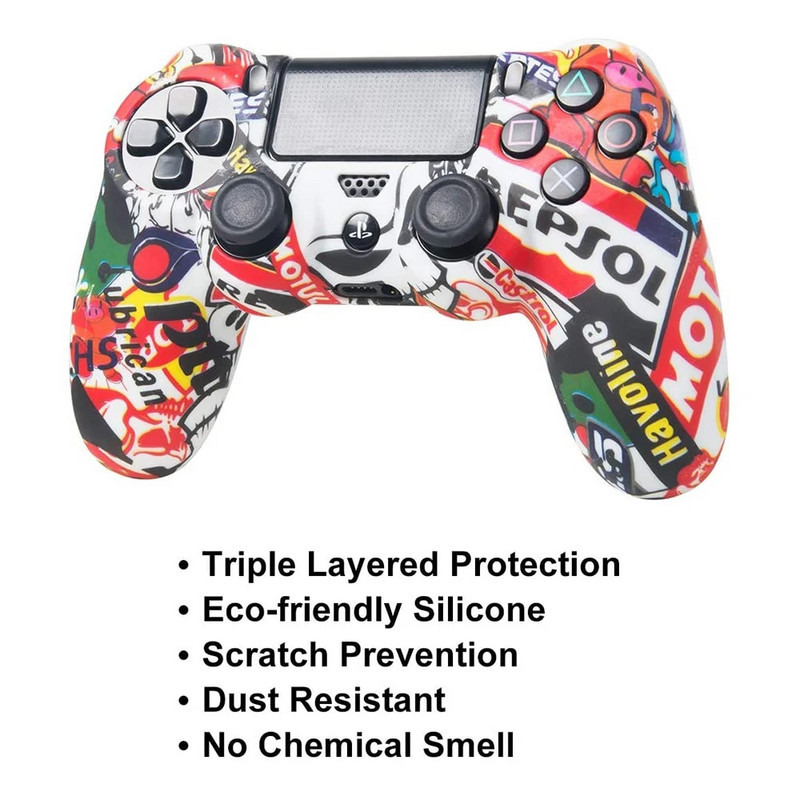Silikonska gumena maska za SONY Playstation 4 PS4 Controller Protection Skin za PS4 Pro Slim Gamepad Controle Thumb Grips