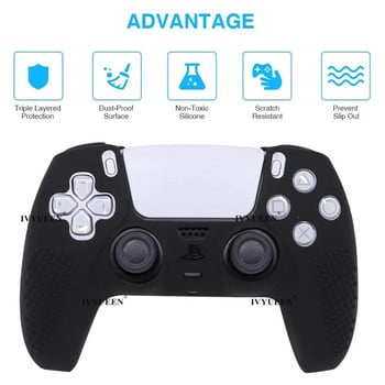 IVYUEEN AntiSlip Protective Skin за PlayStation 5 PS5 Controller Силиконов калъф Grip за Dualsense Gamepad MixColor Cover