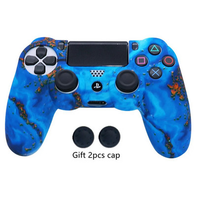 Libisemisvastane silikoonist kaitseümbris SONY PlayStation4 PS4 mängukontrolleri tarvikute jaoks koos pöidla käepideme korgiga