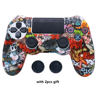 Libisemisvastane silikoonist kaitseümbris SONY PlayStation4 PS4 mängukontrolleri tarvikute jaoks koos pöidla käepideme korgiga