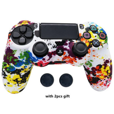 Libisemisvastane silikoonist kaitseümbris SONY PlayStation4 PS4 mängukontrolleri tarvikute jaoks koos pöidla käepideme korgiga