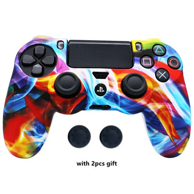 Libisemisvastane silikoonist kaitseümbris SONY PlayStation4 PS4 mängukontrolleri tarvikute jaoks koos pöidla käepideme korgiga