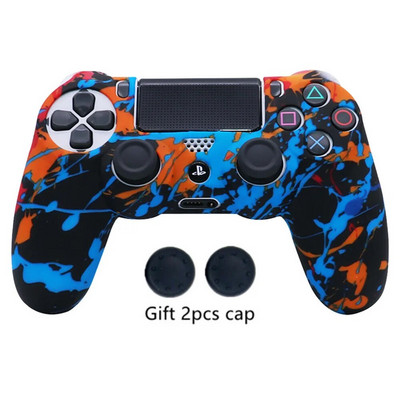 Libisemisvastane silikoonist kaitseümbris SONY PlayStation4 PS4 mängukontrolleri tarvikute jaoks koos pöidla käepideme korgiga
