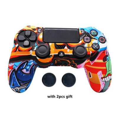 Libisemisvastane silikoonist kaitseümbris SONY PlayStation4 PS4 mängukontrolleri tarvikute jaoks koos pöidla käepideme korgiga