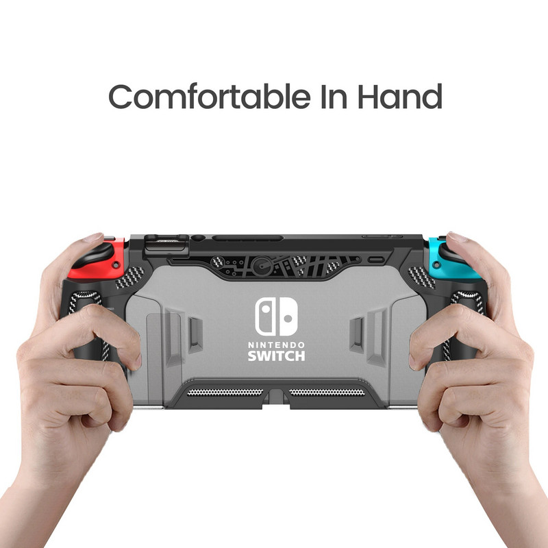 Nintendo slēdža korpusam, pievienojams korpusam, kas saderīgs ar konsoli un Joy-Con kontrolieri, Nintendo slēdža TPU roktura aizsargvāciņu