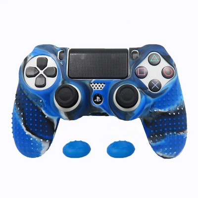 ZOMTOP Silicone Cover Skin για Dualshock 4 PS4 Pro Λεπτή θήκη χειριστηρίου και λαβές αντίχειρα για αξεσουάρ παιχνιδιών PlayStation 4