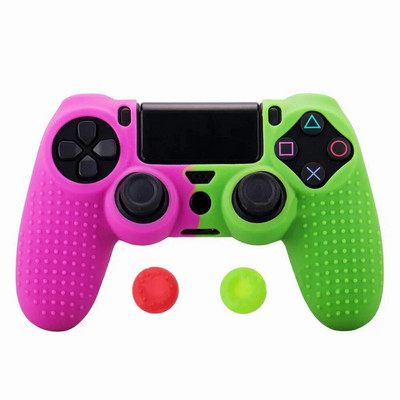 ZOMTOP Silicone Cover Skin για Dualshock 4 PS4 Pro Λεπτή θήκη χειριστηρίου και λαβές αντίχειρα για αξεσουάρ παιχνιδιών PlayStation 4