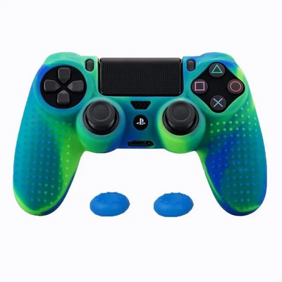 ZOMTOP Silicone Cover Skin για Dualshock 4 PS4 Pro Λεπτή θήκη χειριστηρίου και λαβές αντίχειρα για αξεσουάρ παιχνιδιών PlayStation 4