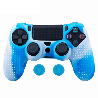 ZOMTOP Silicone Cover Skin για Dualshock 4 PS4 Pro Λεπτή θήκη χειριστηρίου και λαβές αντίχειρα για αξεσουάρ παιχνιδιών PlayStation 4