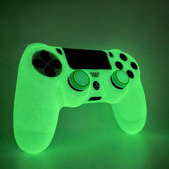 Нов Glow in Dark Игри Аксесоари Геймпад Джойстик Калъф Калъф Мек силиконов калъф за PS4 контролер Skin Case