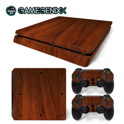 GAMEGENIXX Skin Sticker Marble Texture Cover wrap Vinyl Full Set για PS4 Slim Console και 2 Controllers
