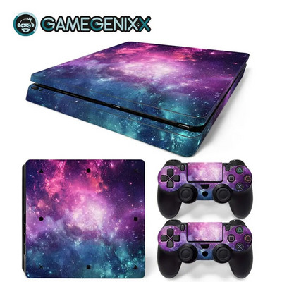 GAMEGENIXX Skin Sticker Marble Texture Cover wrap Vinyl Full Set για PS4 Slim Console και 2 Controllers