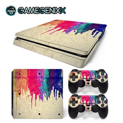 GAMEGENIXX Skin Sticker Marble Texture Cover wrap Vinyl Full Set για PS4 Slim Console και 2 Controllers