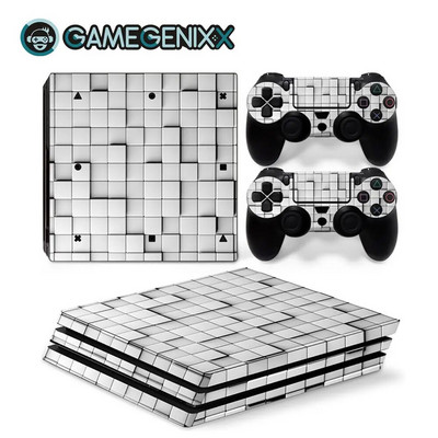 GAMEGENIXX Geometry Design Skin Sticker Προστατευτικό κάλυμμα περιτυλίγματος βινυλίου Πλήρες σετ για κονσόλα PS4 Pro και 2 χειριστήρια
