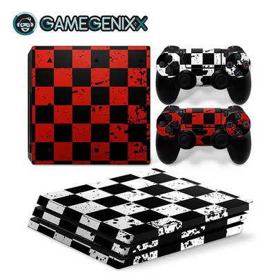 GAMEGENIXX Geometry Design Skin Sticker Προστατευτικό κάλυμμα περιτυλίγματος βινυλίου Πλήρες σετ για κονσόλα PS4 Pro και 2 χειριστήρια