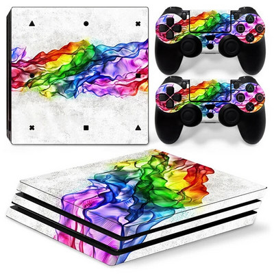 GAMEGENIXX Geometry Design Skin Sticker Προστατευτικό κάλυμμα περιτυλίγματος βινυλίου Πλήρες σετ για κονσόλα PS4 Pro και 2 χειριστήρια