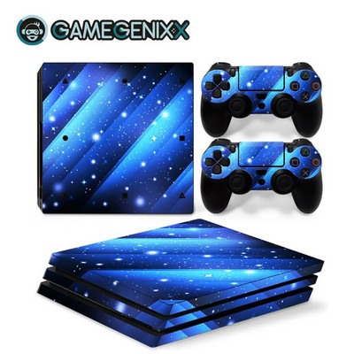GAMEGENIXX Geometry Design Skin Sticker Προστατευτικό κάλυμμα περιτυλίγματος βινυλίου Πλήρες σετ για κονσόλα PS4 Pro και 2 χειριστήρια
