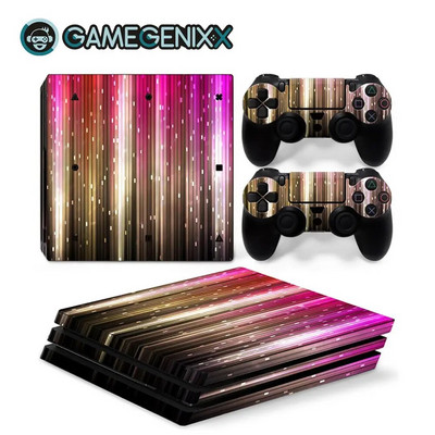GAMEGENIXX Geometry Design Skin Sticker Προστατευτικό κάλυμμα περιτυλίγματος βινυλίου Πλήρες σετ για κονσόλα PS4 Pro και 2 χειριστήρια