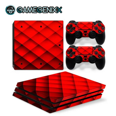 GAMEGENIXX Geometry Design Skin Sticker Προστατευτικό κάλυμμα περιτυλίγματος βινυλίου Πλήρες σετ για κονσόλα PS4 Pro και 2 χειριστήρια