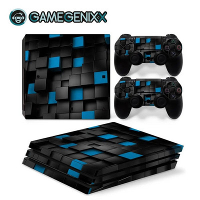 GAMEGENIXX Geometry Design Skin Sticker Προστατευτικό κάλυμμα περιτυλίγματος βινυλίου Πλήρες σετ για κονσόλα PS4 Pro και 2 χειριστήρια