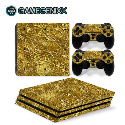 GAMEGENIXX Geometry Design Skin Sticker Προστατευτικό κάλυμμα περιτυλίγματος βινυλίου Πλήρες σετ για κονσόλα PS4 Pro και 2 χειριστήρια