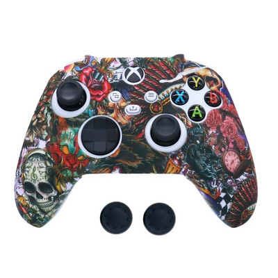 Pretslīdes aizsargvāciņš priekš XBOX sērijas X/S spēļu kontrollera piederumiem silikona pārsegu futrāļi ar īkšķa stieņa roktura vāciņu