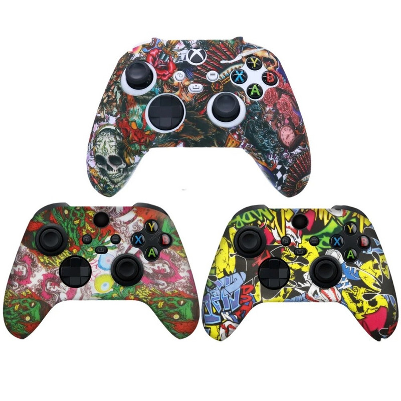 Pretslīdes aizsargvāciņš priekš XBOX sērijas X/S spēļu kontrollera piederumiem silikona pārsegu futrāļi ar īkšķa stieņa roktura vāciņu