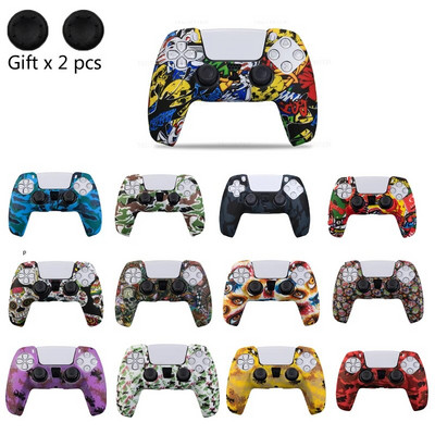 Silikonska torbica za PS5 kontroler Anti-slip Protection Shell Skin za Playstation 5 Slim Gamepad Cover Drške za palac Dodaci