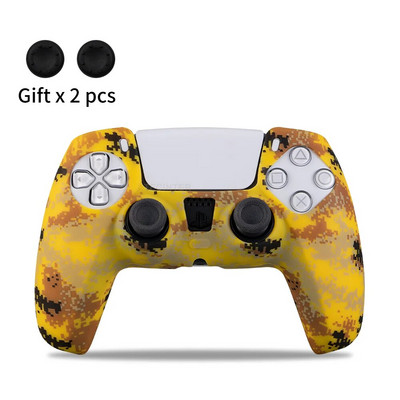 Θήκη σιλικόνης για χειριστήριο PS5 Αντιολισθητική προστασία Shell Skin for Playstation 5 Slim Cover Gamepad Grips Thumb Grips