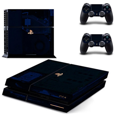 Καθαρό λευκό Σχέδιο λογότυπου Σύμβολο PS4 Κάλυμμα αυτοκόλλητου δέρματος για κονσόλα και 2 χειριστήρια PS4 Skins Vinyl