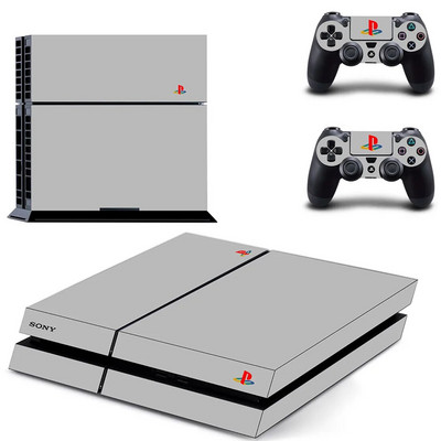 Καθαρό λευκό Σχέδιο λογότυπου Σύμβολο PS4 Κάλυμμα αυτοκόλλητου δέρματος για κονσόλα και 2 χειριστήρια PS4 Skins Vinyl