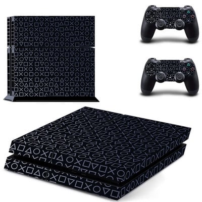 Καθαρό λευκό Σχέδιο λογότυπου Σύμβολο PS4 Κάλυμμα αυτοκόλλητου δέρματος για κονσόλα και 2 χειριστήρια PS4 Skins Vinyl