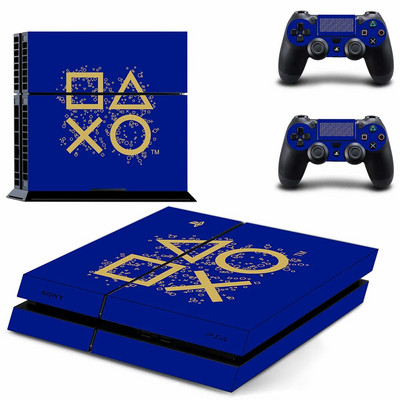 Καθαρό λευκό Σχέδιο λογότυπου Σύμβολο PS4 Κάλυμμα αυτοκόλλητου δέρματος για κονσόλα και 2 χειριστήρια PS4 Skins Vinyl
