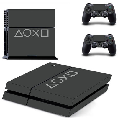 Καθαρό λευκό Σχέδιο λογότυπου Σύμβολο PS4 Κάλυμμα αυτοκόλλητου δέρματος για κονσόλα και 2 χειριστήρια PS4 Skins Vinyl